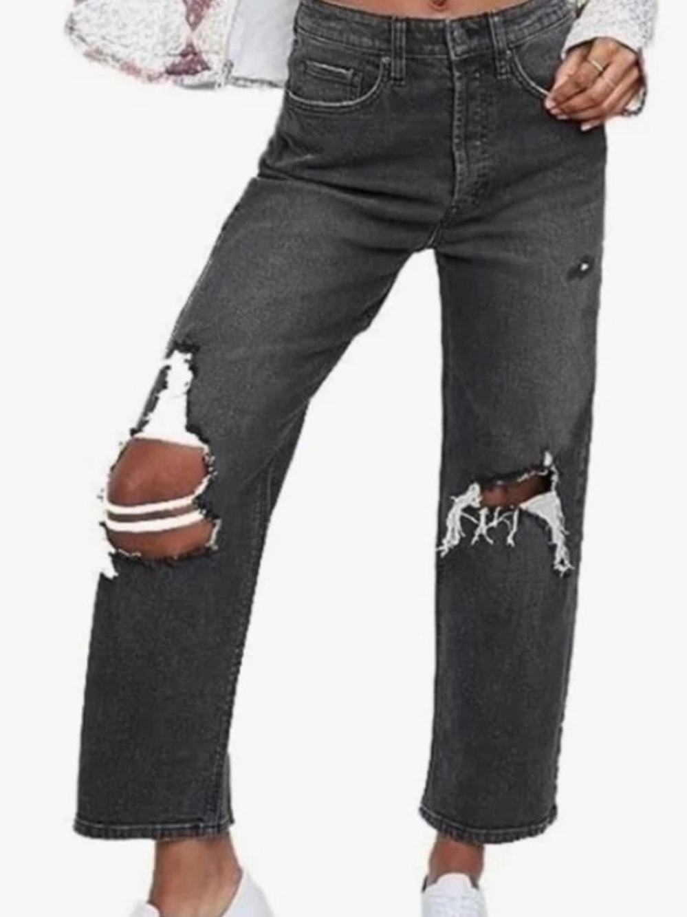 wild fable Charcoal Gray Boyfriend Ripped Jeans